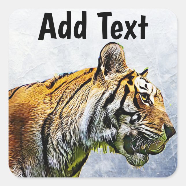 Personalised Tiger Digital Art Stickers (Front)