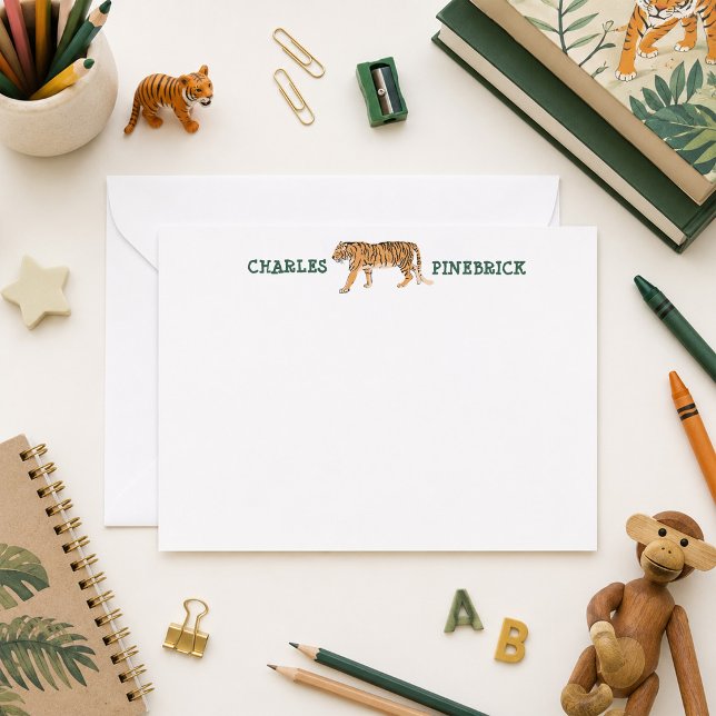 Personalised Tiger Note Card (Creator Uploaded)