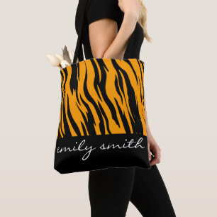 Personalised Tiger Pattern Tote Bag