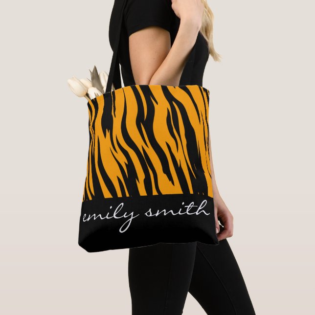 Personalised Tiger Pattern Tote Bag (Close Up)
