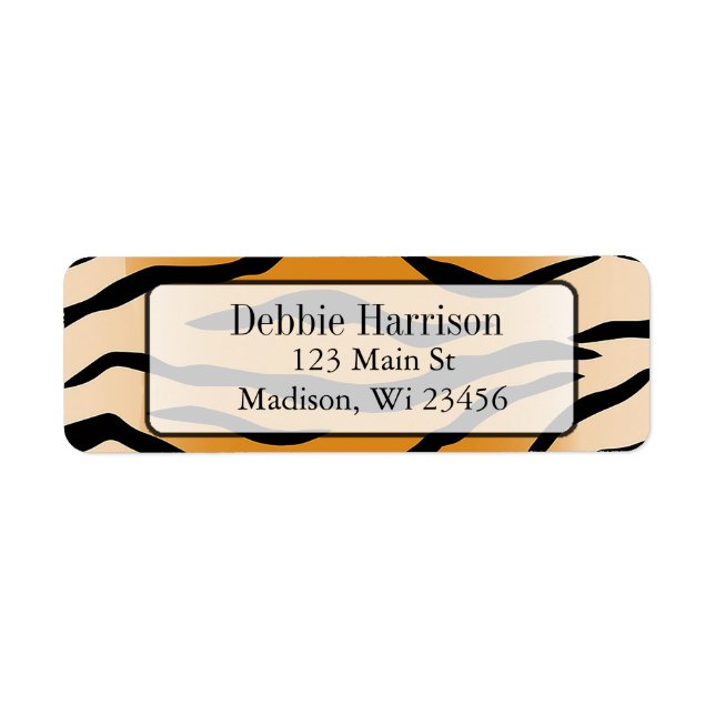 Personalised Tiger Stripes Return Address Labels (Front)