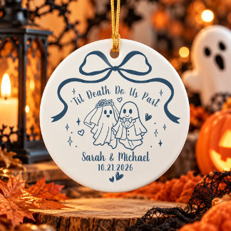 Personalised Til Death Do Us Part Halloween Ceramic Ornament