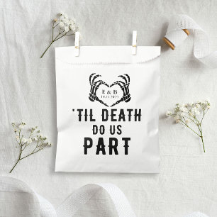 Personalised Til Death Gothic Skeleton Wedding Favour Bag