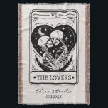 Personalised Til Death Skeleton Lovers Tarot Throw Blanket<br><div class="desc">Personalised Til Death Skeleton Lovers Tarot Throw Blanket. Personalised with your names and date.</div>