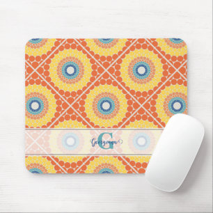 Personalised Tiled Aegean Summer Radiant Mandala Mouse Pad