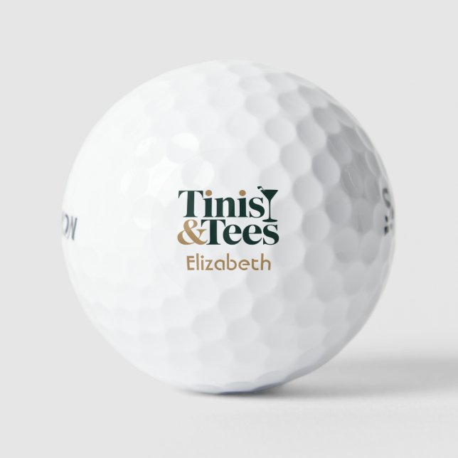 Personalised Tinis & Tees Golf Bachelorette Party Balls (Front)