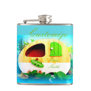 personalised tiny casa Thunder_Cove Hip Flask