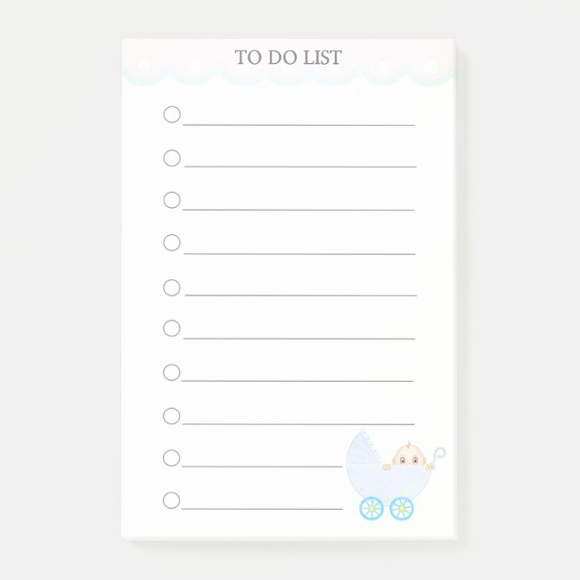 Personalised To Do List & Baby Stroller Post-it No Post-it Notes (Front)