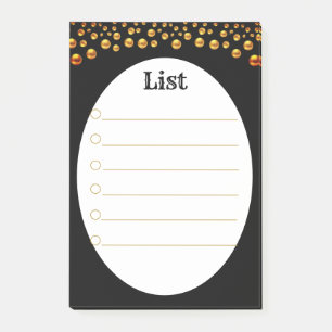 Personalised To Do List & Gold Dots Lined Post-it Notes