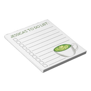 Personalised To Do List Matcha Green Tea Latte Notepad