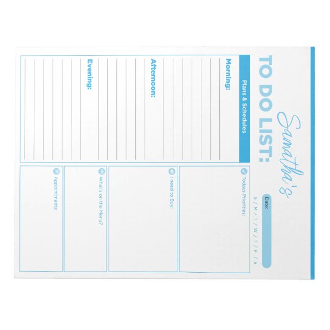 Personalised To Do List - Notepad  (Front)