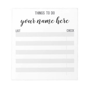 Personalised To Do List Notepad