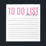 Personalised To Do List | Pink Notepad<br><div class="desc">This to do list is a handy little notepad to help keep you organised day in and day out. Personalise by adding your name in a script typography,  and modify the colour by customising further or shop additional colours in our shop!</div>