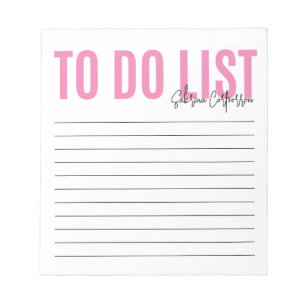 Personalised To Do List   Pink Notepad