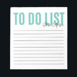 Personalised To Do List | Teal  Notepad<br><div class="desc">This to do list is a handy little notepad to help keep you organised day in and day out. Personalise by adding your name in a script typography,  and modify the colour by customising further or shop additional colours in our shop!</div>