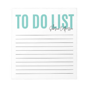 Personalised To Do List   Teal  Notepad