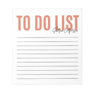 Personalised To Do List Terra Cotta Notepad