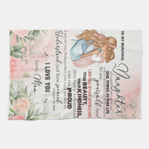 Personalised To My Beautiful Daughter Blanket Tea Towel