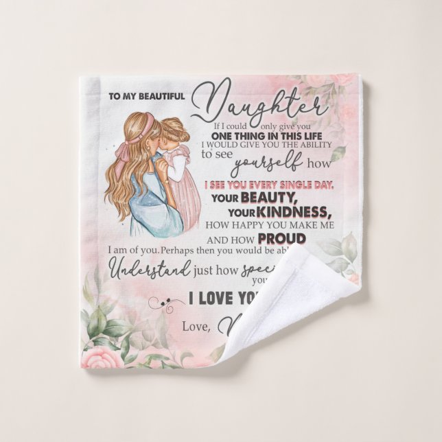 Personalised To My Beautiful Daughter Blanket Wash Cloth (Wash Cloth)