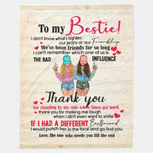 Personalised To My Bestie, Friends Gift For BFF Fleece Blanket