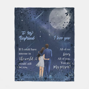 Personalised To My Boyfriend Couple Valentine Gift Fleece Blanket