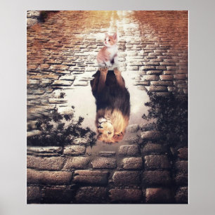 Personalised To My Cute Cat And Lion Blanket Poster