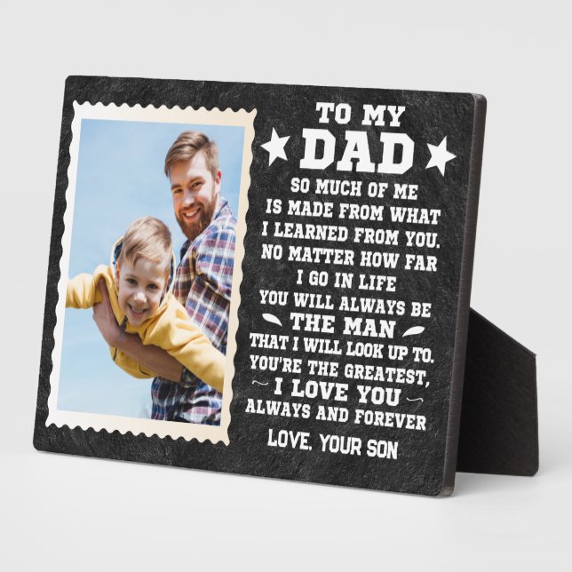 Personalised To My Dad Custom Name & photo Plaque (Side)