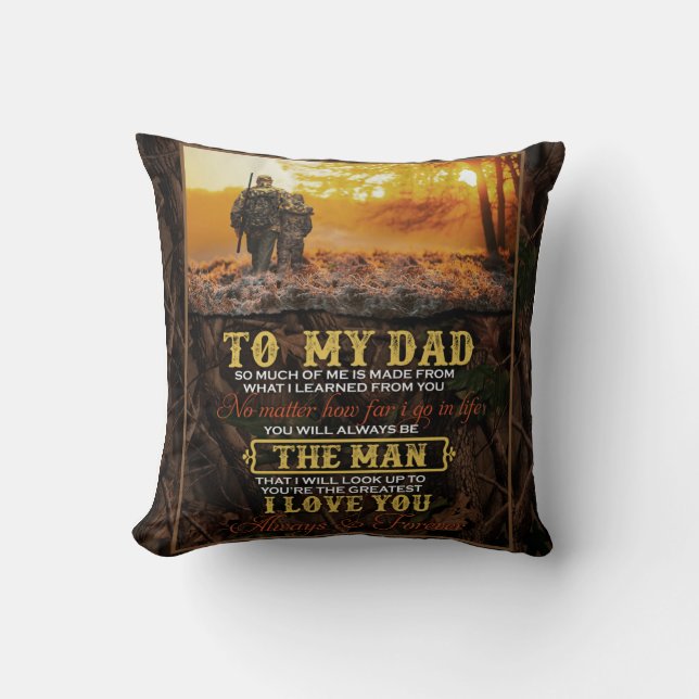 Personalised To My Dad Love Letter From Son Cushion (Front)