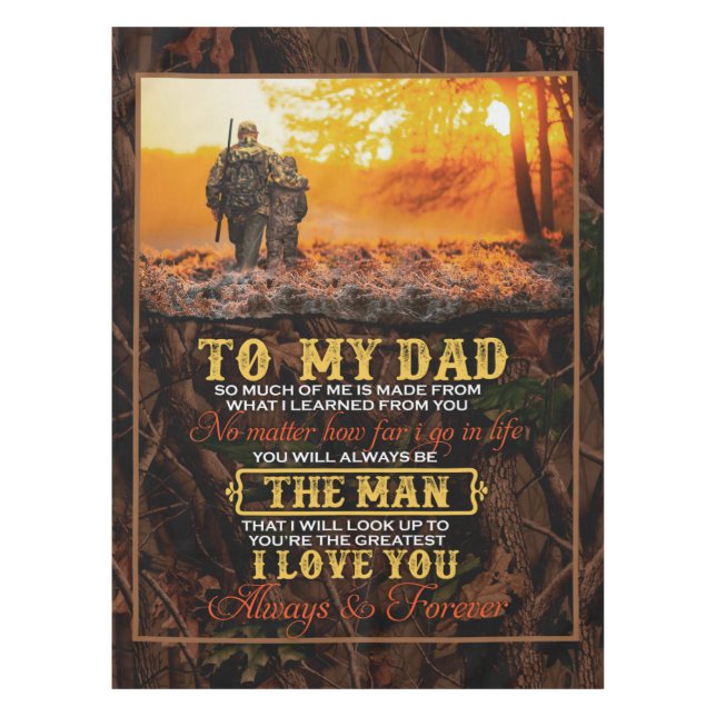 Personalised To My Dad Love Letter From Son Tablecloth (Front)