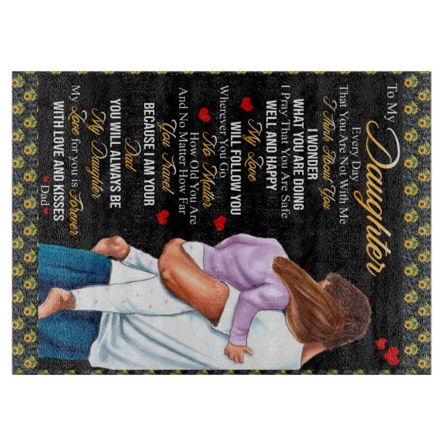 Personalised To My Daughter Blanket, Cutting Board (Front)