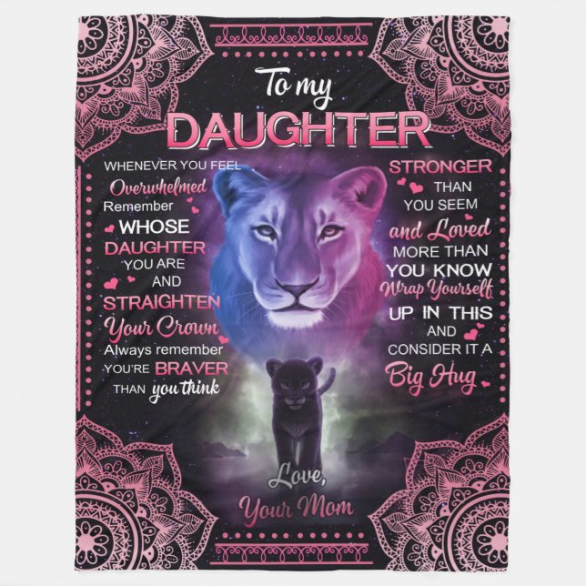 Personalised To My Daughter Blanket, Fleece Blanket (Front)
