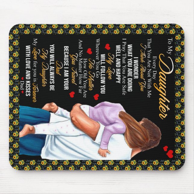 Personalised To My Daughter Blanket, Mouse Pad (Front)