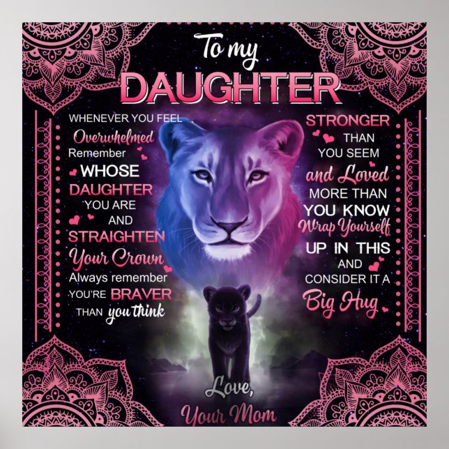 Personalised To My Daughter Blanket, Poster (Front)