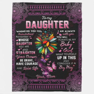 Personalised To My Daughter Butterfly Blanket, Fleece Blanket