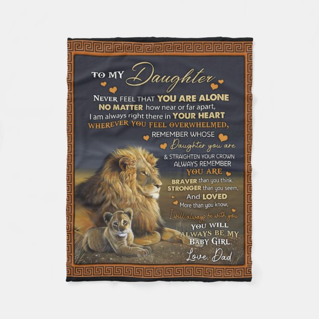 Personalised To My Daughter From Dad, Fleece Blanket (Front)