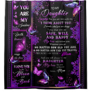 Personalised To My Daughter From Mum Butterfly Bla Shower Curtain