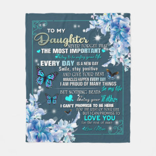 Personalised To My Daughter From Mum Butterfly Fleece Blanket