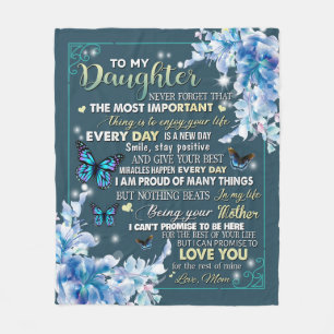 Personalised To My Daughter From Mum Butterfly Fleece Blanket