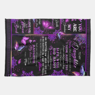 Personalised To My Daughter From Mum Butterfly Tea Towel