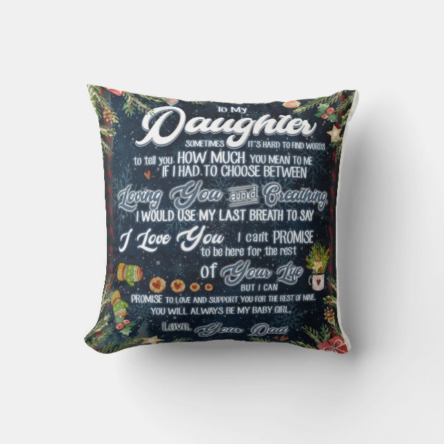 Personalised To My Daughter From Your Dad Blanket Cushion (Front)