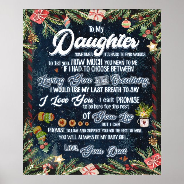 Personalised To My Daughter From Your Dad Blanket Poster (Front)