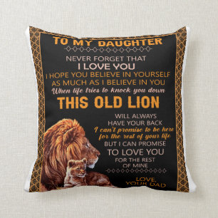Personalised To My Daughter Lion Blanket Cushion