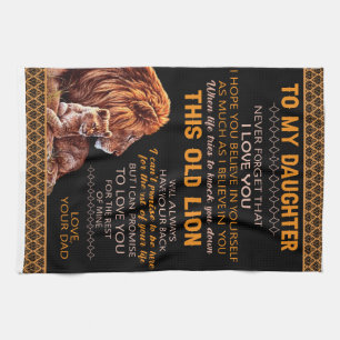 Personalised To My Daughter Lion Blanket Tea Towel
