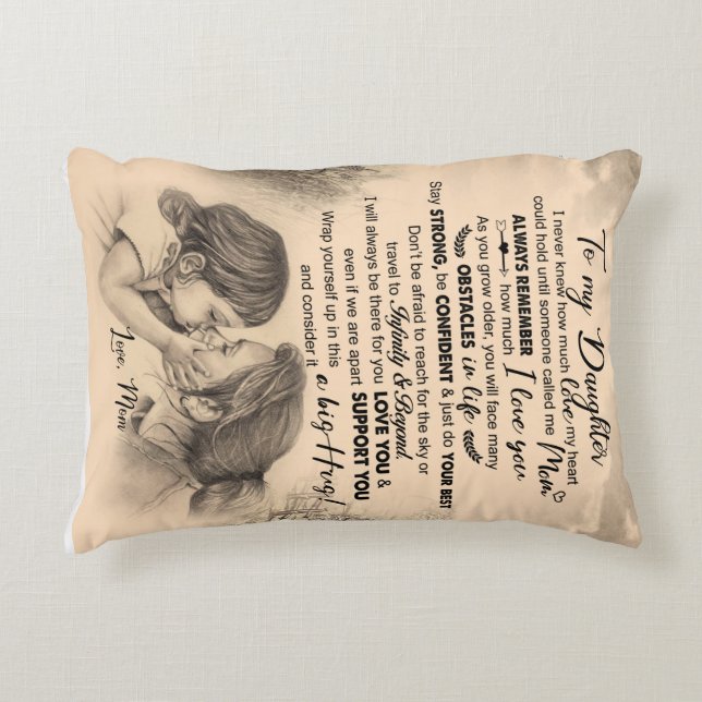 Personalised To My Daughter, Love From Mum Blanket Decorative Cushion (Front)