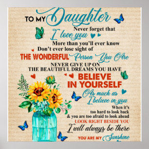 Personalised To My Daughter Love From Mum Butterfl Poster