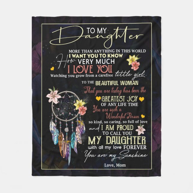 Personalised To My Daughter Love From Mum Fleece Blanket (Front)