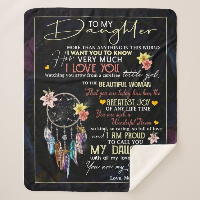 Personalised To My Daughter Love From Mum Sherpa Blanket (Front)