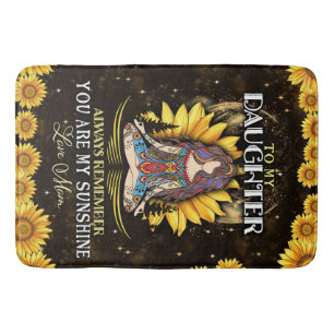 Personalised To My Daughter Love From Mum Sunflowe Bath Mat