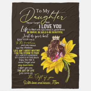 Personalised To My Daughter Love From Mum Sunflowe Fleece Blanket