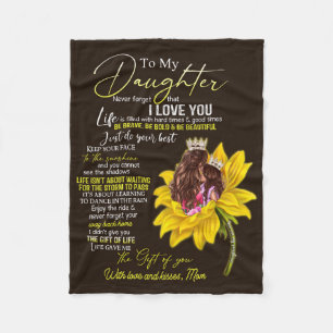 Personalised To My Daughter Love From Mum Sunflowe Fleece Blanket